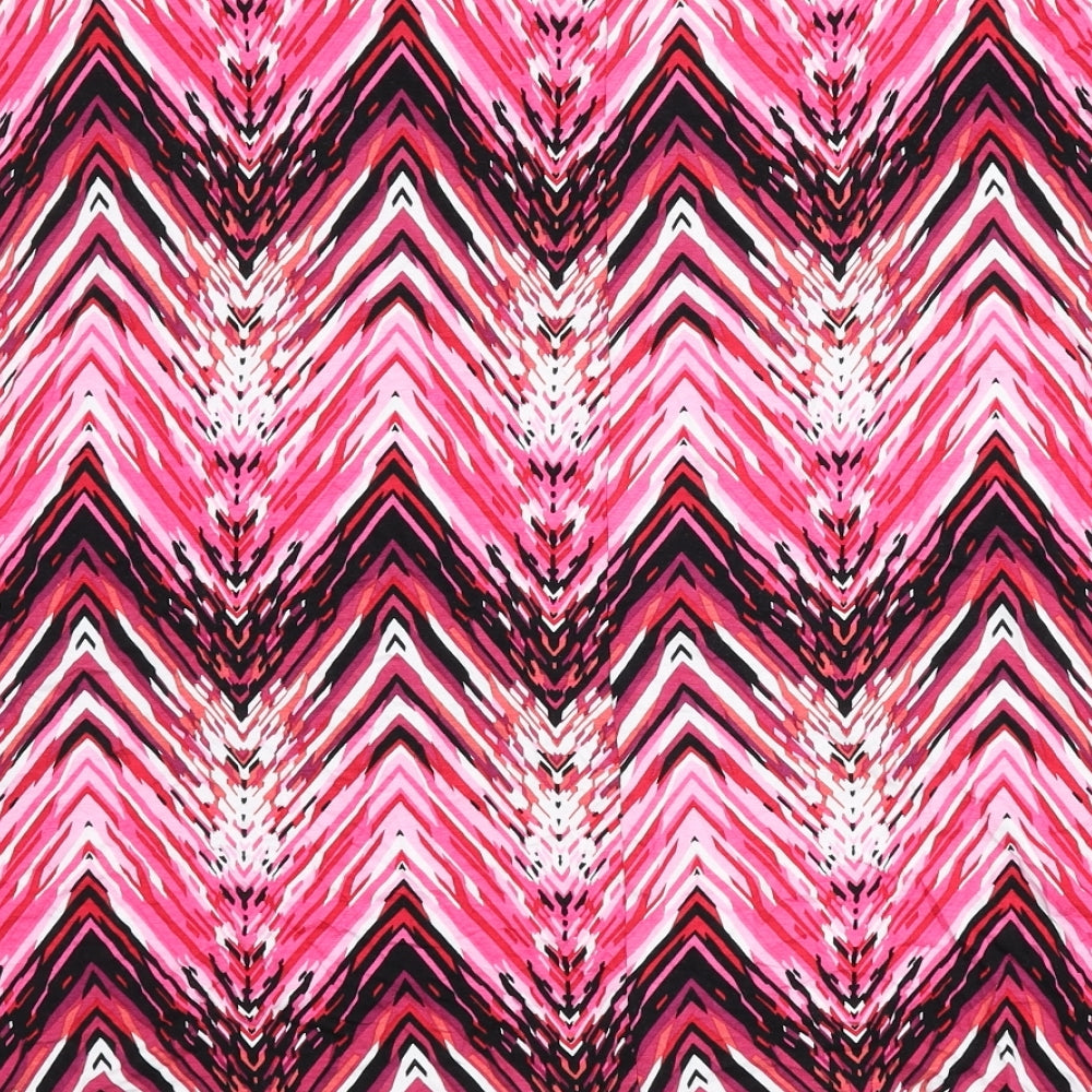 Annabelle Womens Multicoloured Geometric Viscose Flare Skirt Size 20 - Zig Zag Pattern