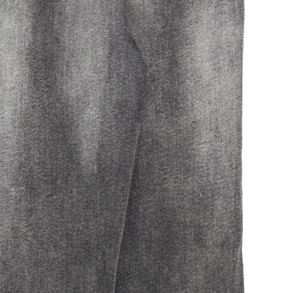 Marks and Spencer Womens Grey Cotton Skinny Jeans Size 10 L28 in Regular Zip