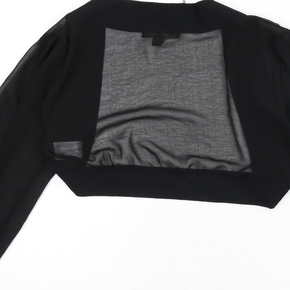 Fever Womens Black Polyester Cropped Blouse Size 14 V-Neck - Shawl