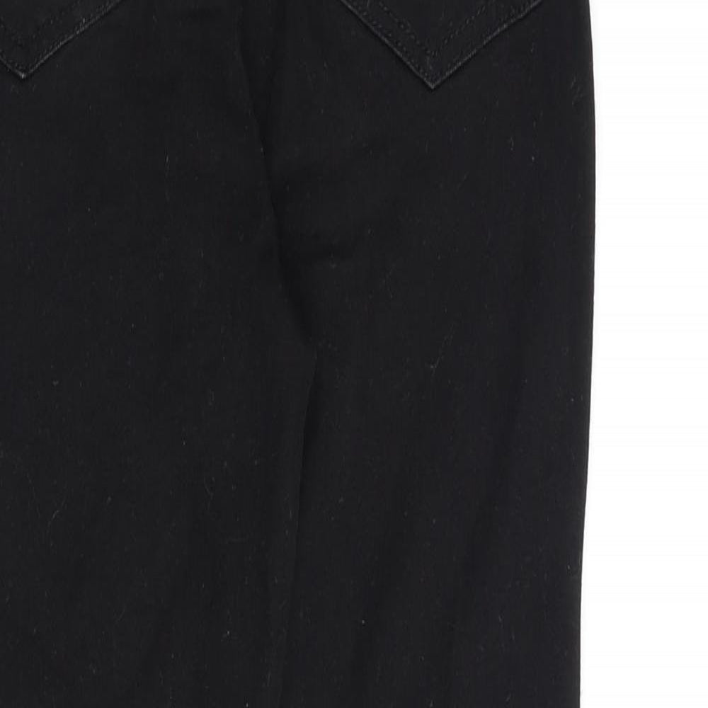 In the Style Womens Black Cotton Straight Jeans Size 8 L26 in Regular Zip