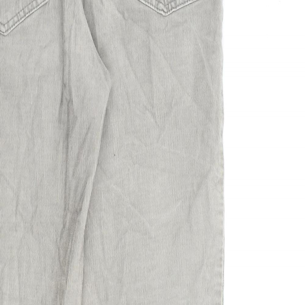 Marks and Spencer Womens Green Cotton Straight Jeans Size 8 L26 in Regular Zip