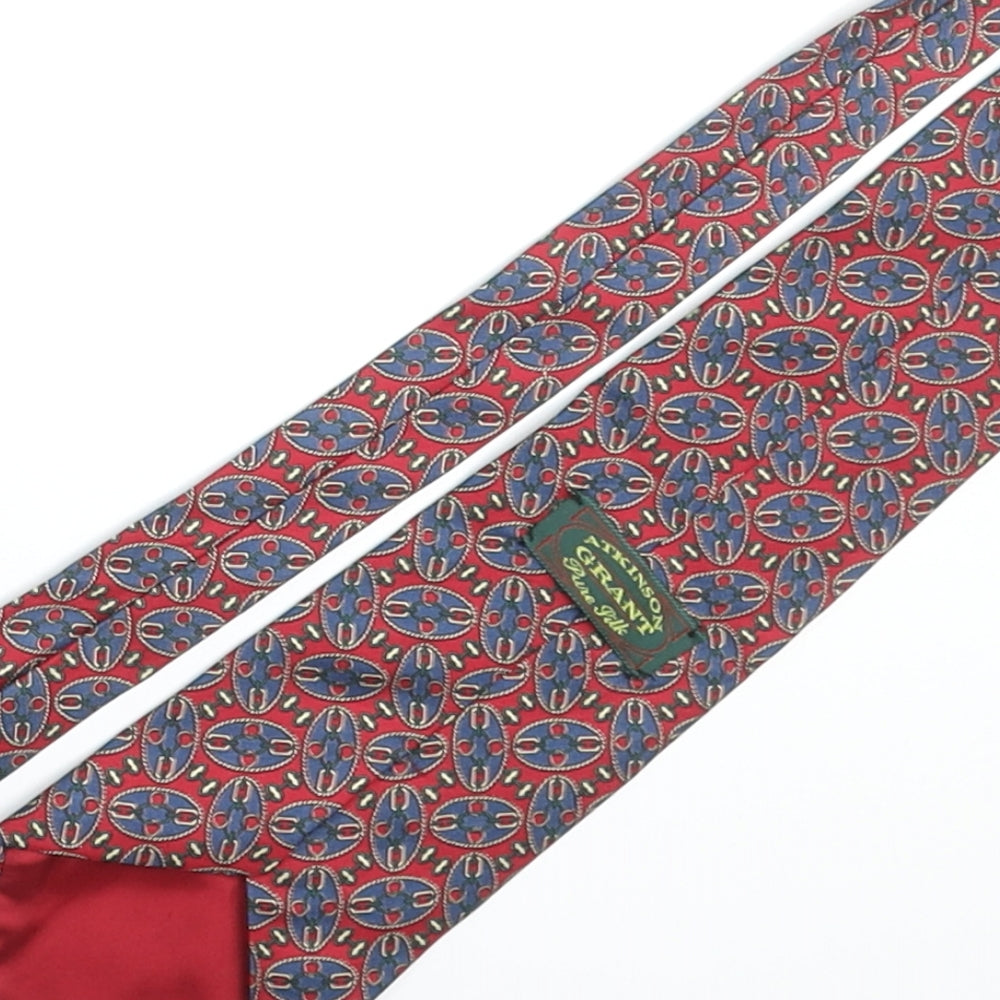 Atkinson Grant Mens Multicoloured Geometric Silk Pointed Tie One Size
