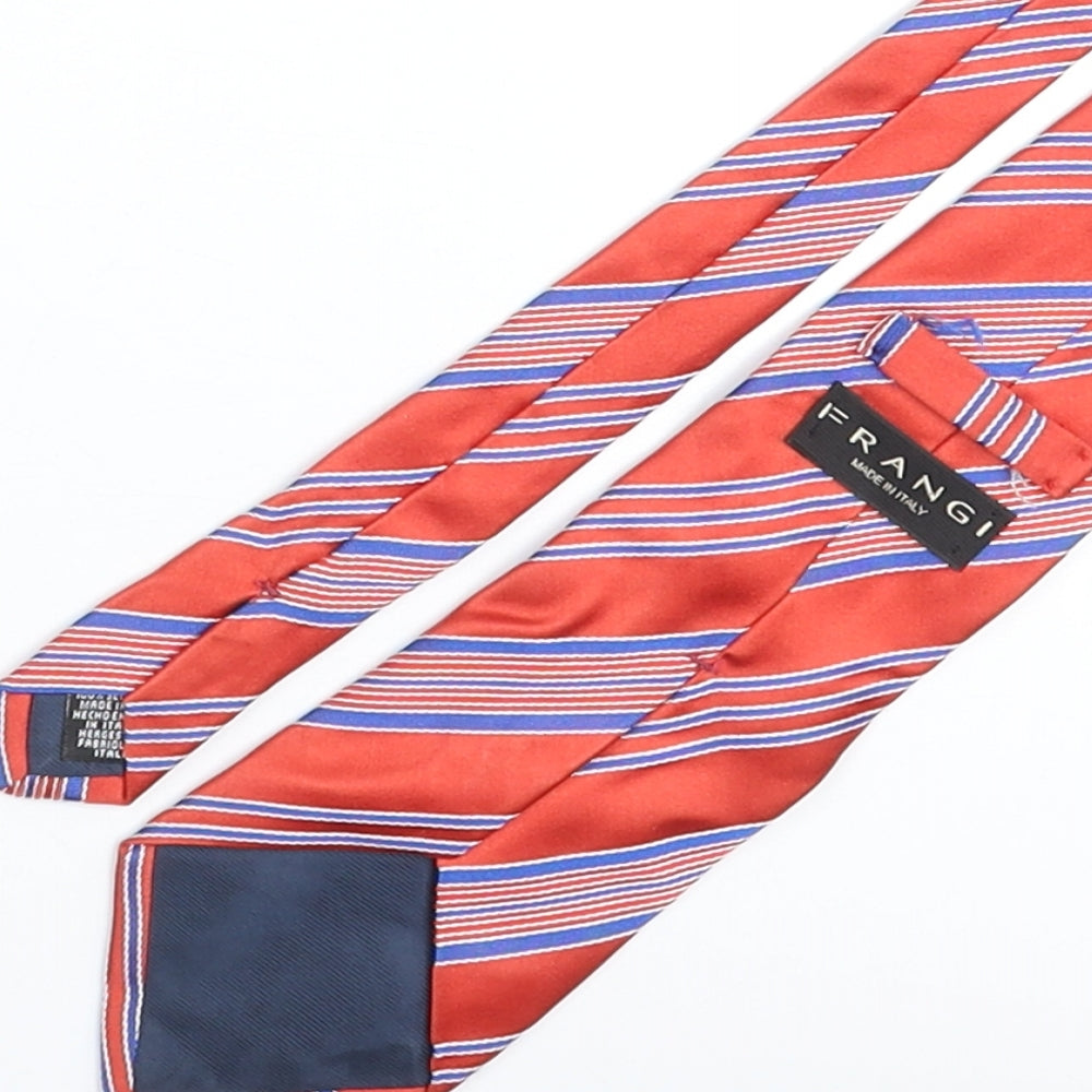 Frangi Mens Red Striped Silk Pointed Tie One Size