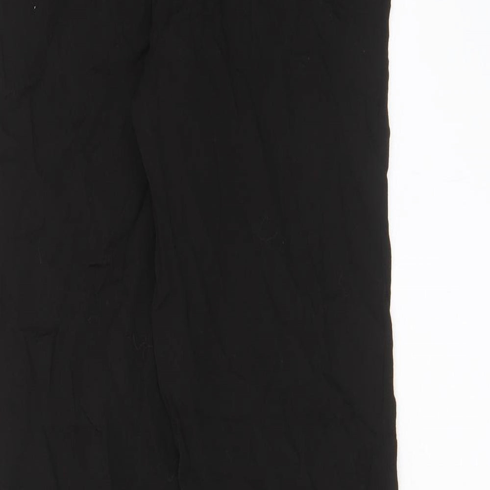 H&M Womens Black Viscose Trousers Size 4 L30 in Regular Zip - Pockets