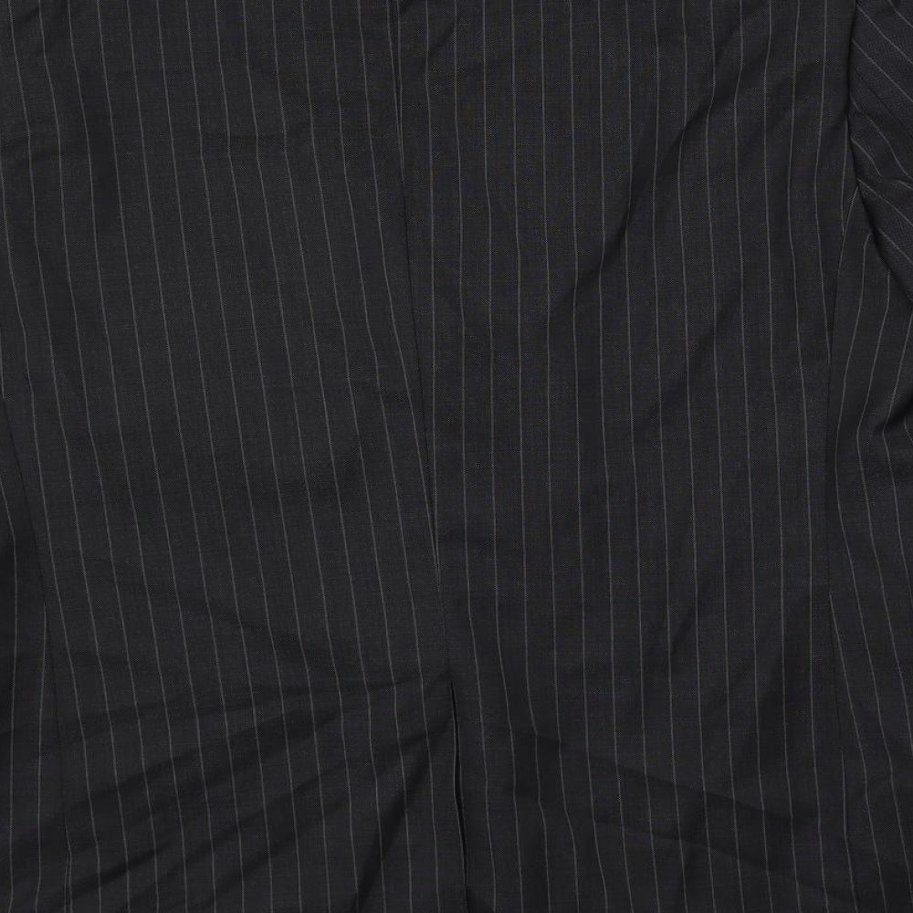 Marks and Spencer Mens Green Striped Wool Jacket Suit Jacket Size 44 Regular