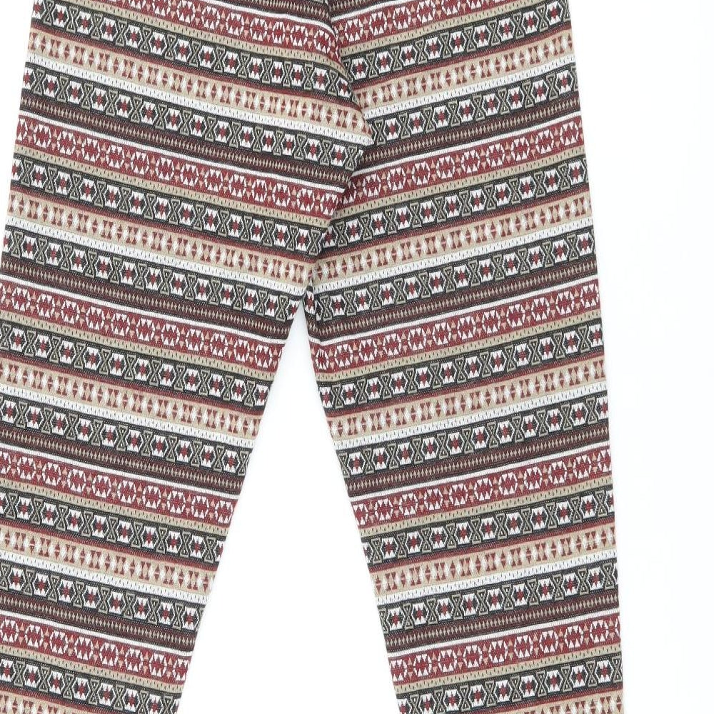 ESMARA Womens Multicoloured Geometric Polyester Pedal Pusher Leggings Size 10 L29 in