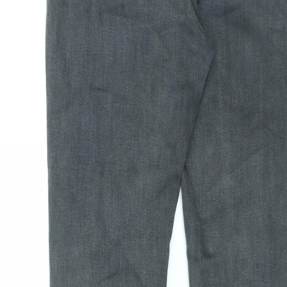 Marks and Spencer Womens Grey Cotton Skinny Jeans Size 12 L28 in Regular Zip
