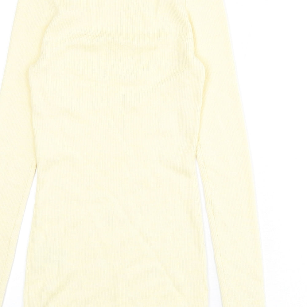 Arket Womens Yellow Roll Neck Wool Pullover Jumper Size M