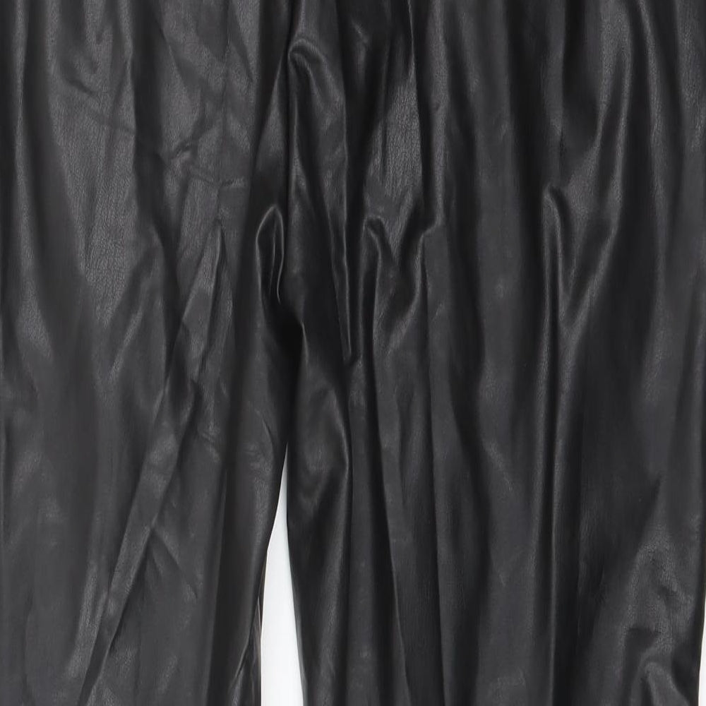 Marks and Spencer Womens Black Polyester Trousers Size 18 L27 in Regular