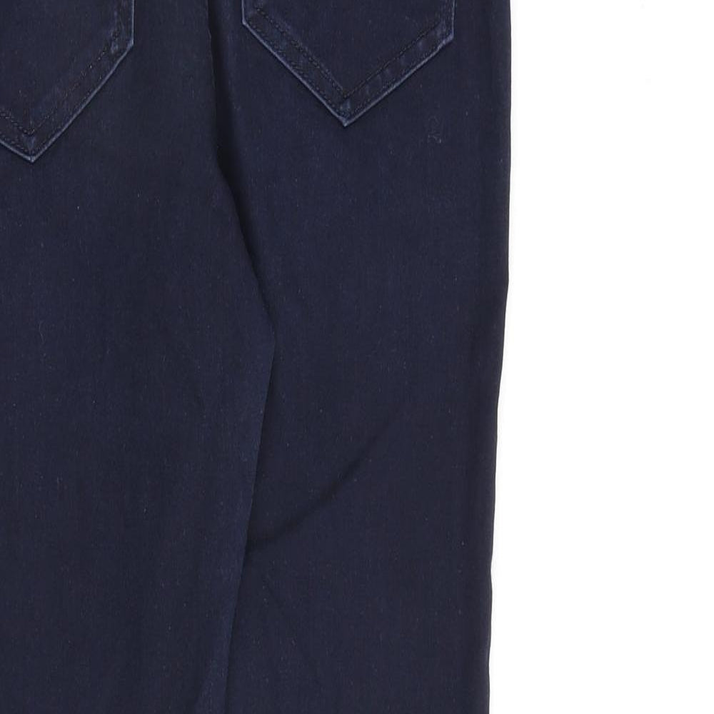 Marks and Spencer Womens Blue Cotton Skinny Jeans Size 10 L27 in Regular Zip