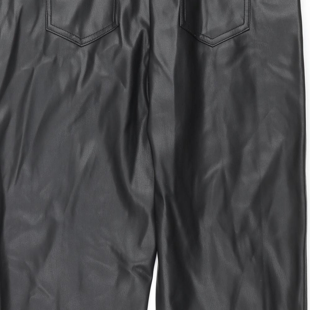 Marks and Spencer Womens Black Polyester Trousers Size 16 L23 in Regular Zip