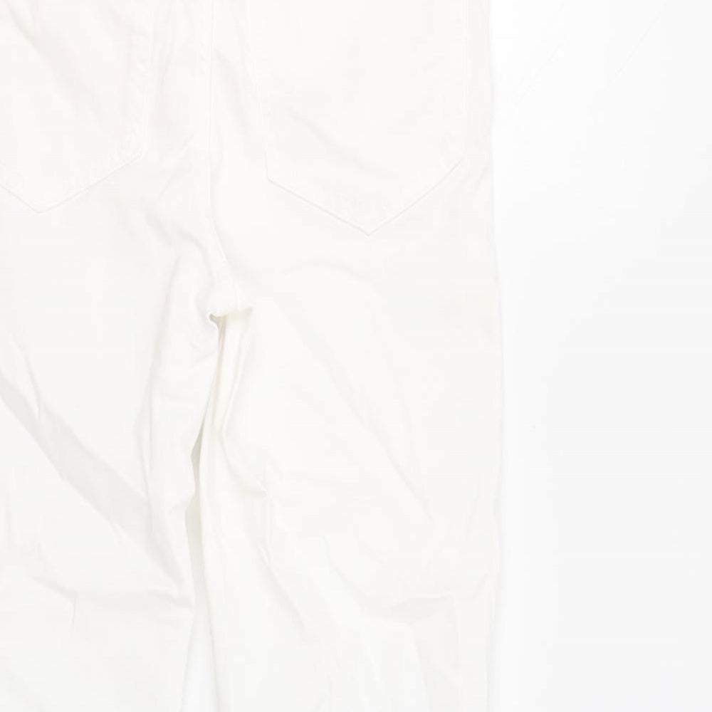 Marks and Spencer Womens White Cotton Skinny Jeans Size 6 L21 in Regular Button
