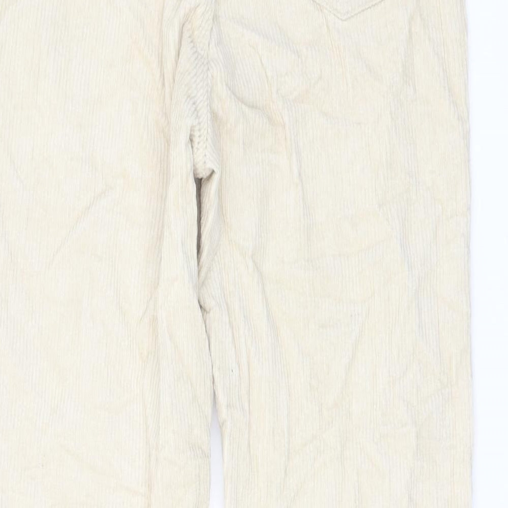 Missguided Womens Beige Cotton Trousers Size 8 L28 in Regular Button