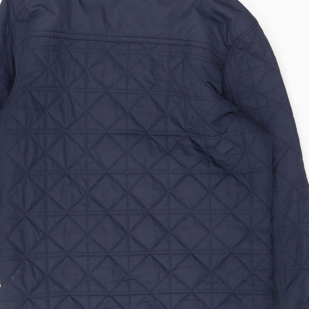 Marks and Spencer Womens Blue Quilted Jacket Size S Zip