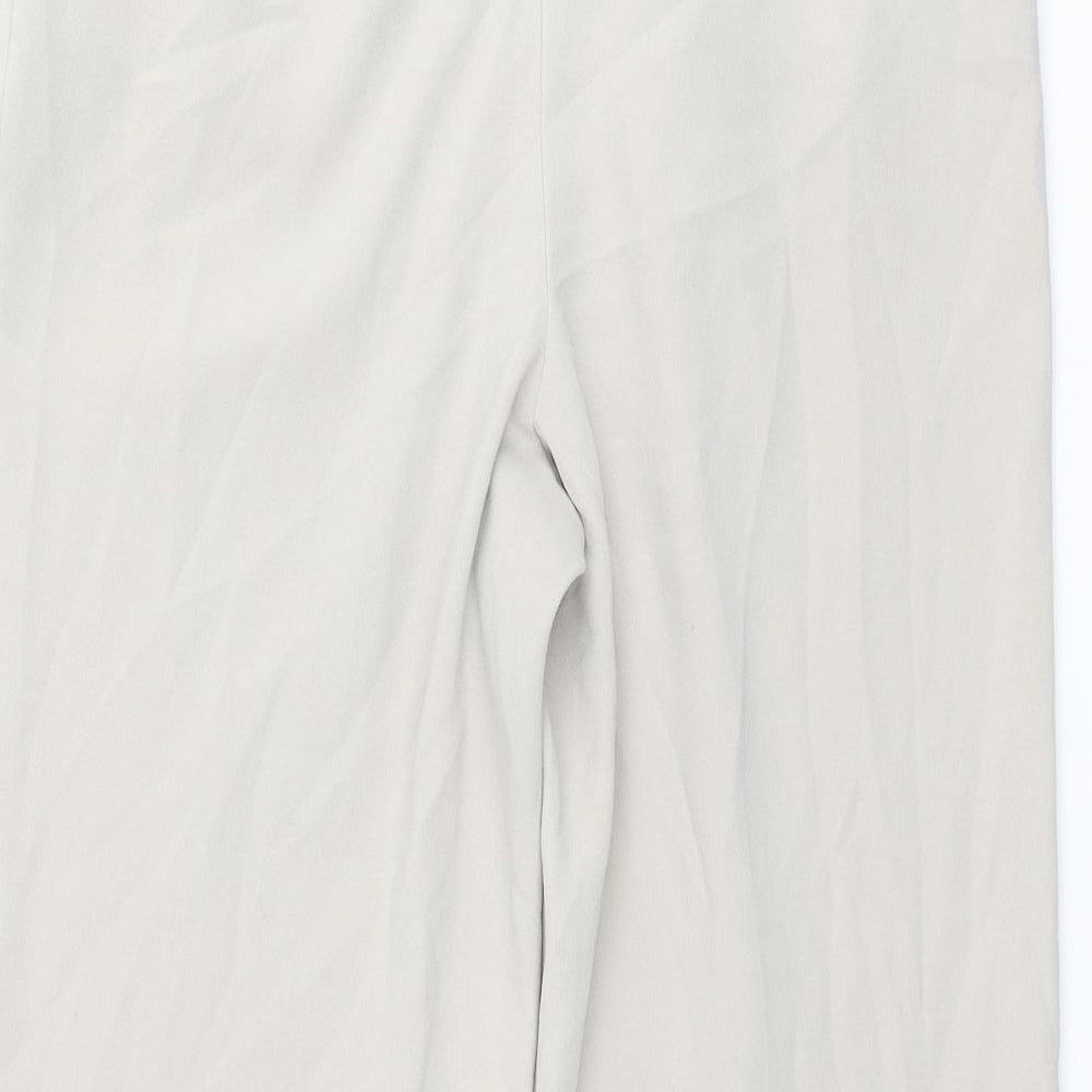 Warehouse Womens Beige Polyester Trousers Size 12 L26 in Regular Zip - Buckle