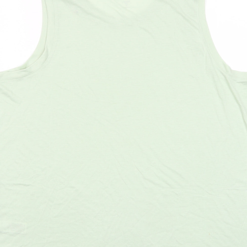 Marks and Spencer Womens Green Polyester Basic Tank Size 16 Scoop Neck