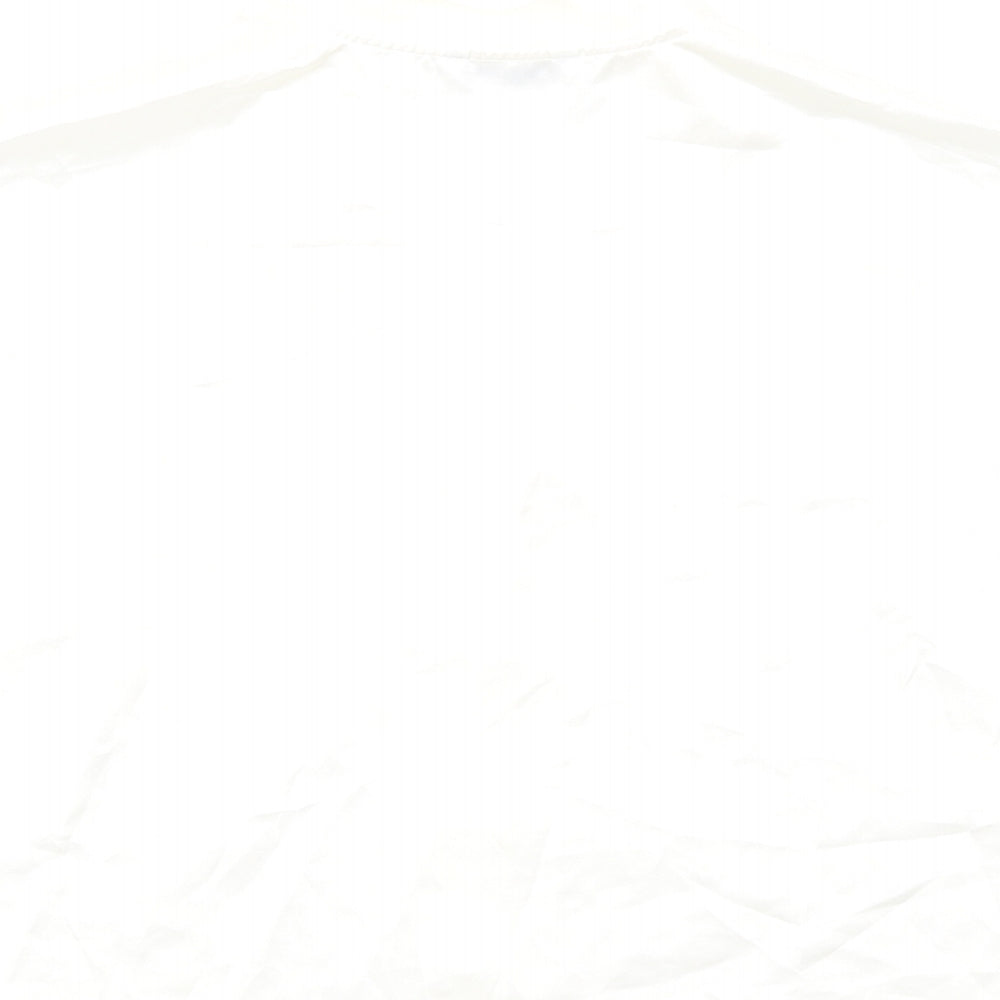 Marks and Spencer Womens Ivory Polyester Cropped Button-Up Size 12 Collared