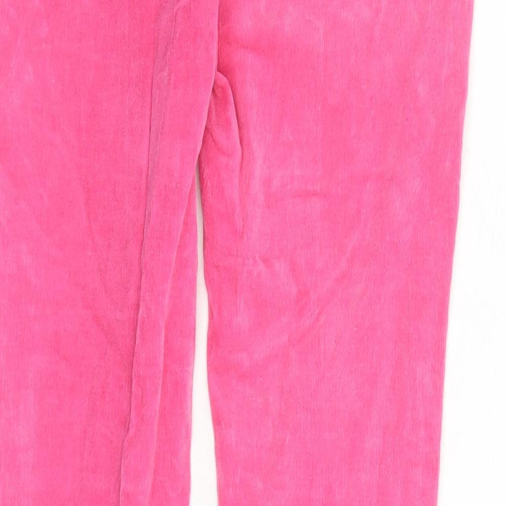 NEXT Girls Pink Cotton Carrot Trousers Size 11 Years L26 in Regular Zip