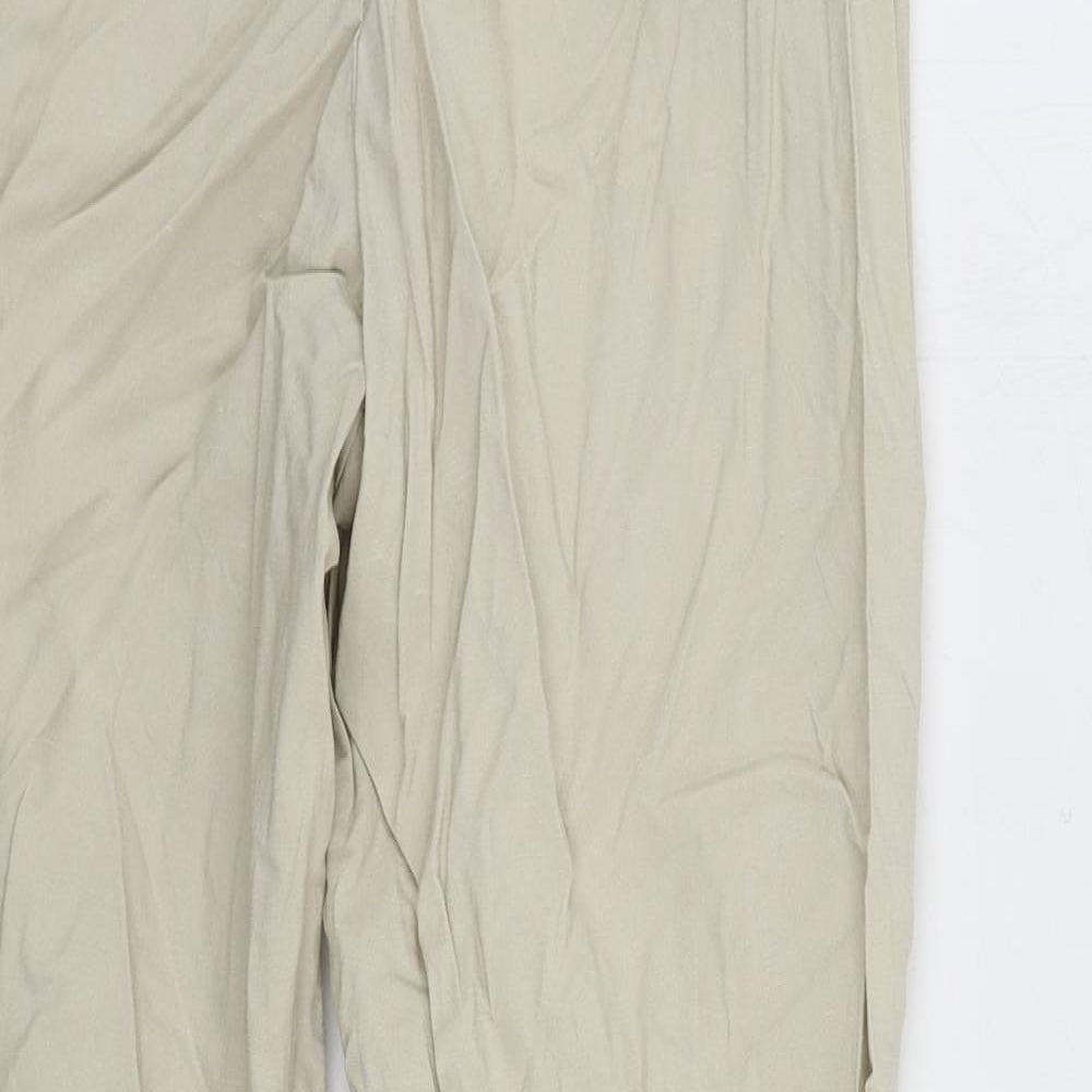 Uniqlo Womens Beige Viscose Trousers Size 28 in L29 in Regular Button