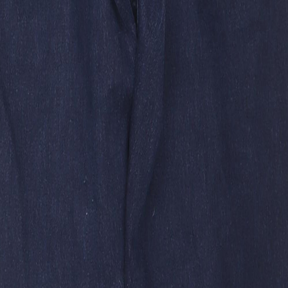 Marks and Spencer Womens Blue Cotton Skinny Jeans Size 10 L29 in Regular Zip