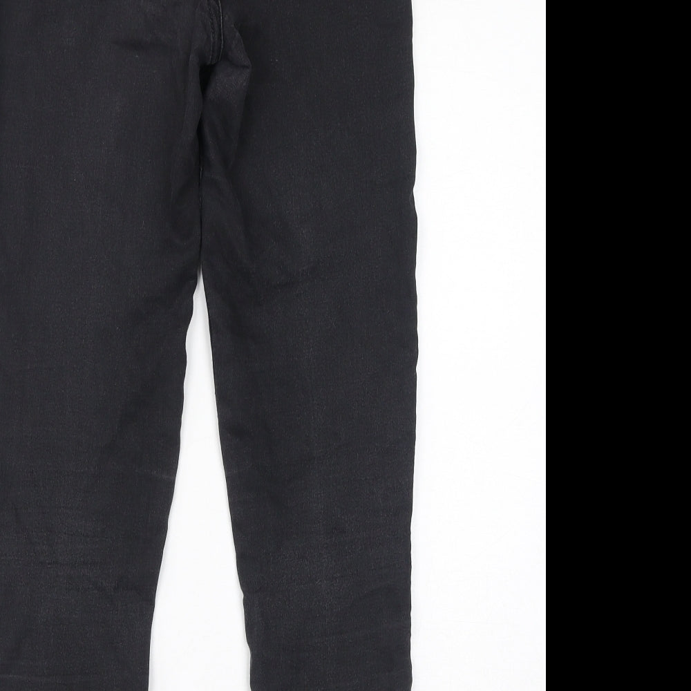 Marks and Spencer Womens Black Cotton Skinny Jeans Size 8 L27 in Regular Zip