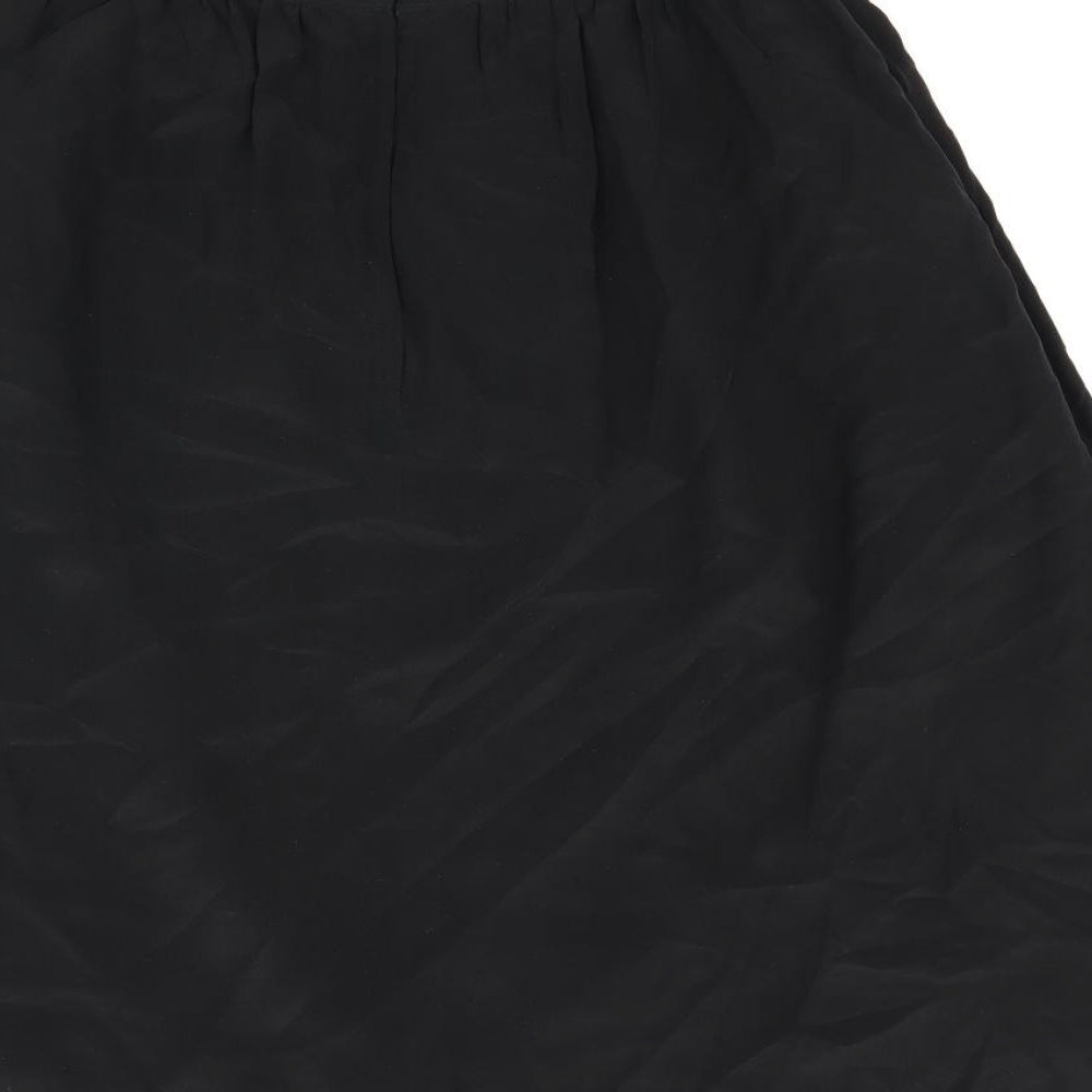 Abiana Womens Black Silk Swing Skirt Size 14 Zip