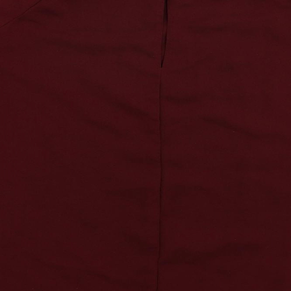 Marks and Spencer Womens Red Polyester Basic Blouse Size 12 Round Neck