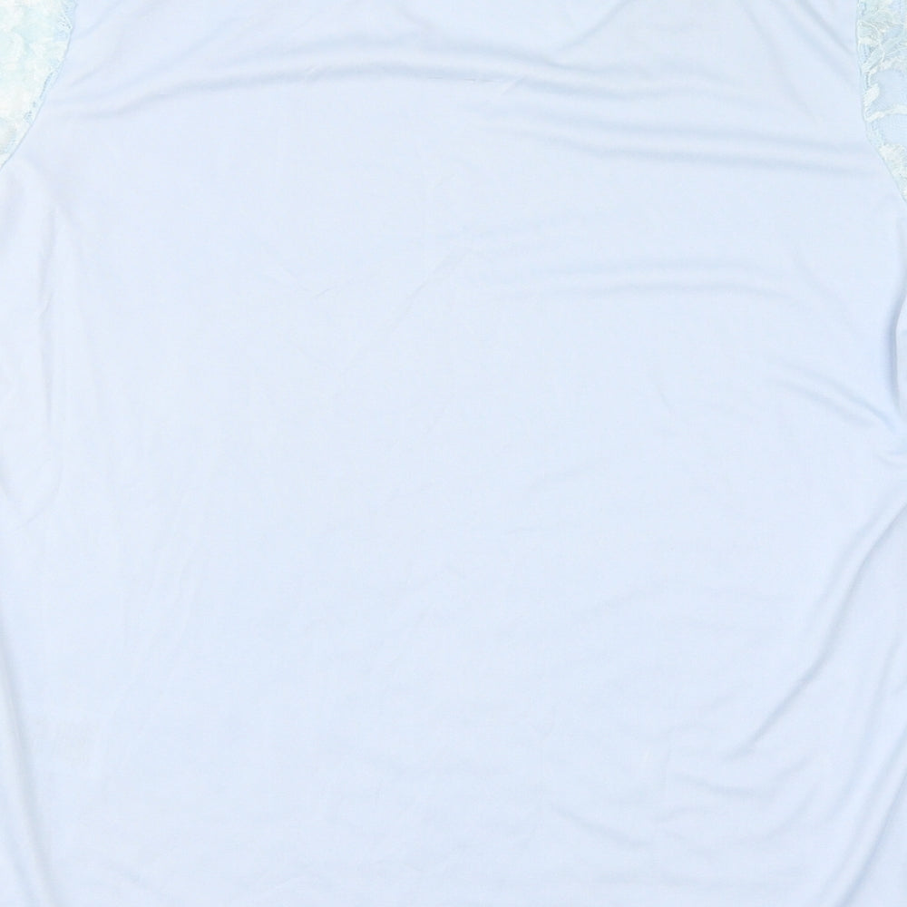 Damart Womens Blue Polyamide Basic T-Shirt Size 14 V-Neck - Size 14-16