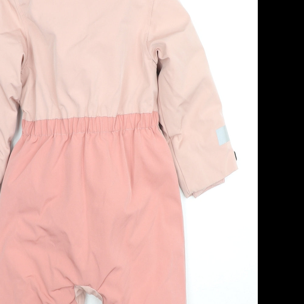 Marks and Spencer Girls Pink Windbreaker Snowsuit Size 3-4 Years Zip