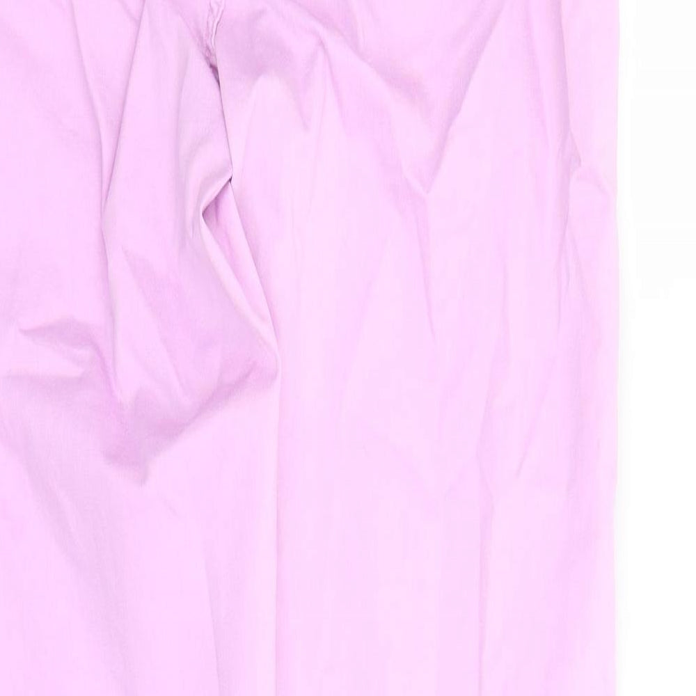 Marks and Spencer Womens Purple Cotton Straight Jeans Size 10 L29 in Regular Zip - Elasticated Waist Zip Detail On Ankle