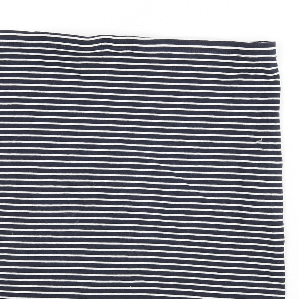 H&M Womens Blue Striped Cotton Bandage Skirt Size L
