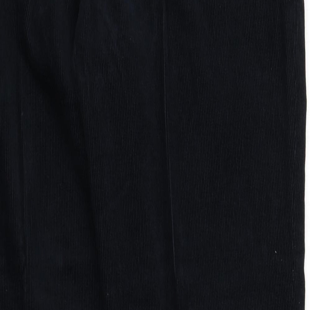 Marks and Spencer Womens Blue Cotton Trousers Size 36 L31 in Regular Zip