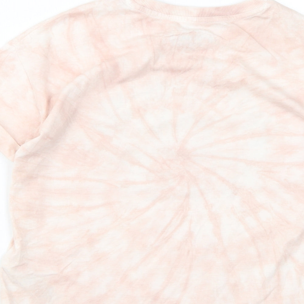 Marks and Spencer Girls Pink Geometric Cotton Top Pyjama Top Size 7-8 Years Pullover - Mystic Dreams, Tie Dye