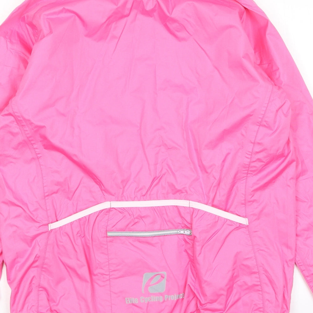 Elite Cycling Project Womens Pink Jacket Size L Zip - Pockets