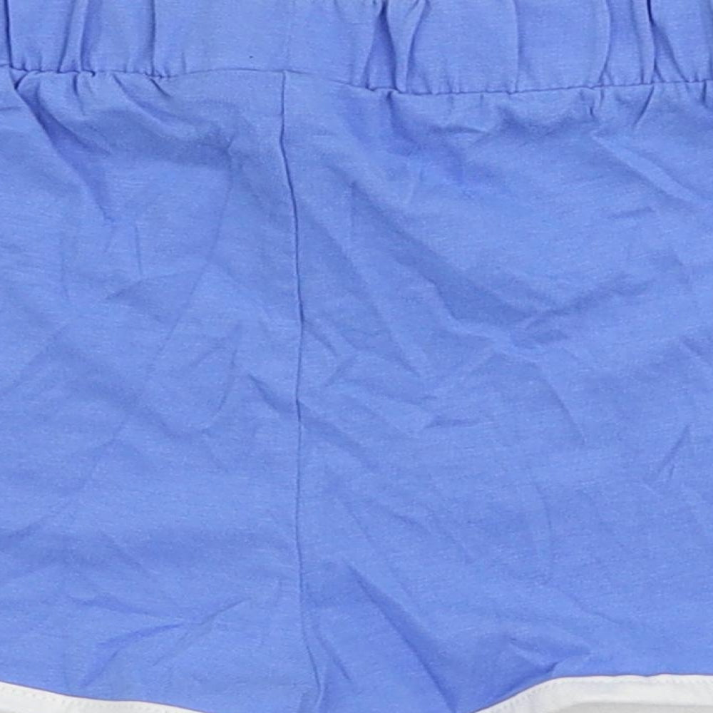 Marks and Spencer Baby Blue Cotton Cropped Trousers Size 12-18 Months - Contrasting Trim