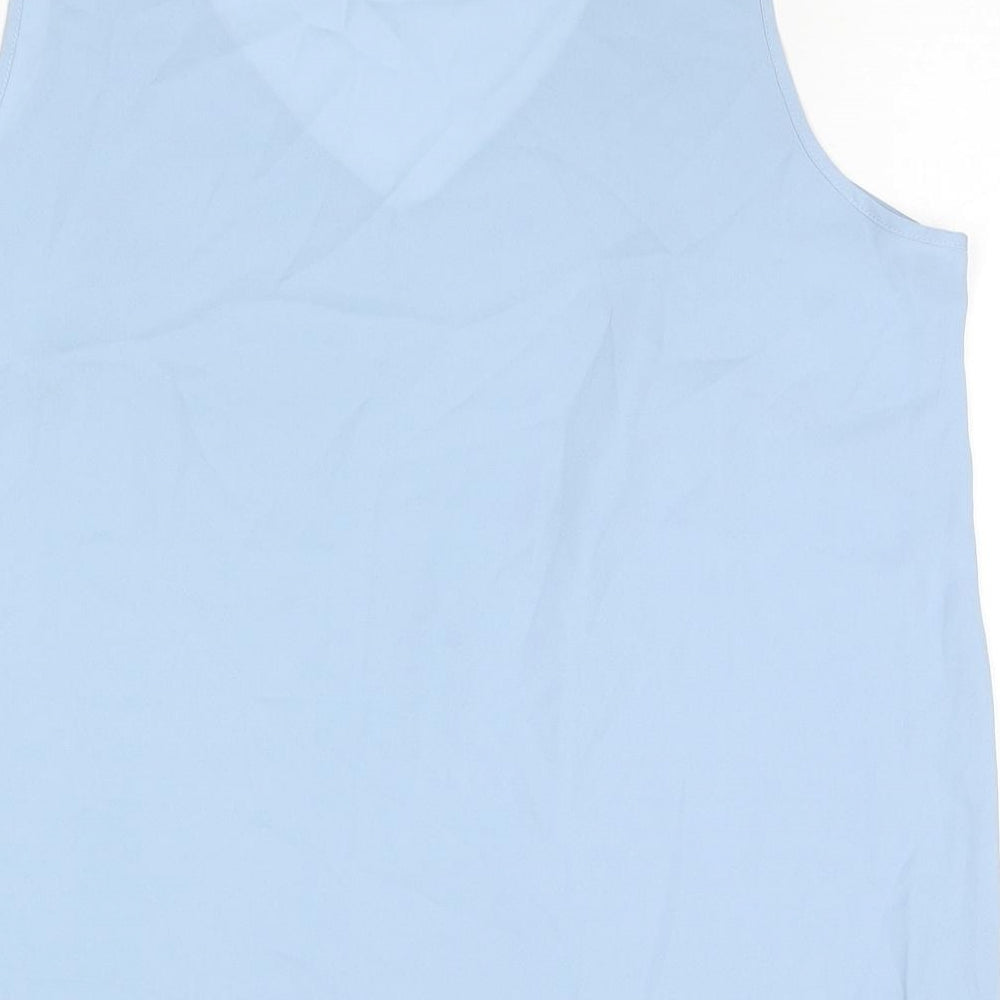 Marks and Spencer Womens Blue Polyester Basic Tank Size 14 V-Neck