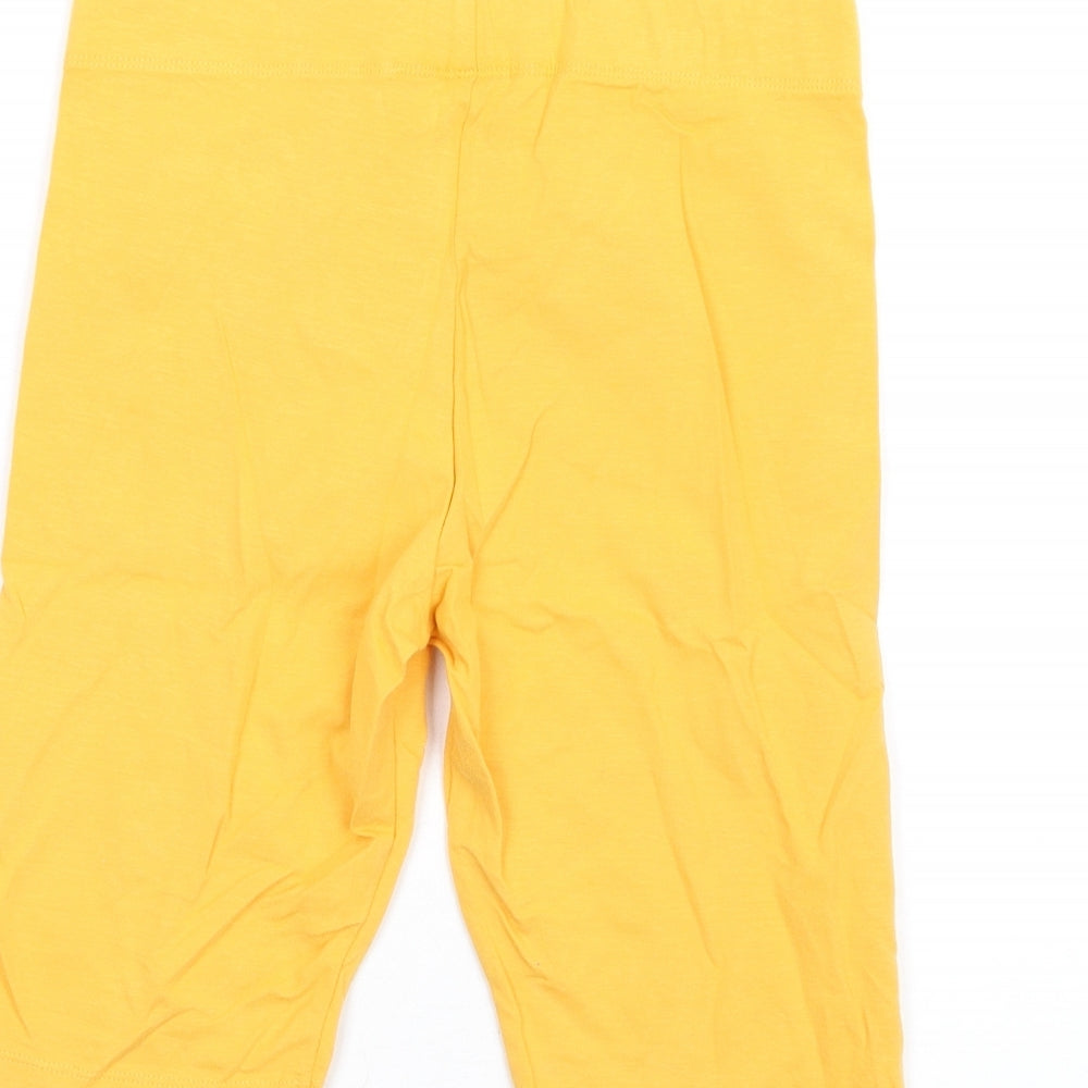 Marks and Spencer Girls Orange Cotton Biker Shorts Size 13-14 Years L11 in Regular
