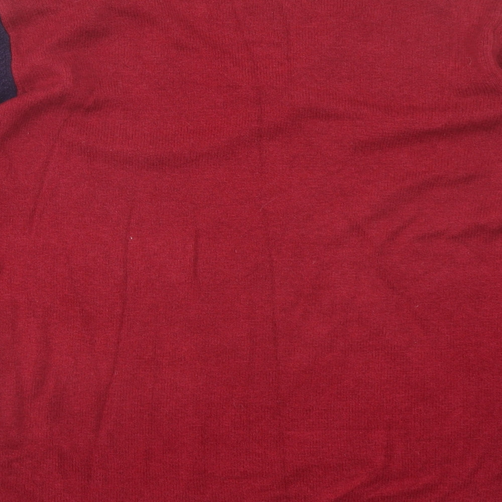 Country Casuals Womens Red V-Neck Viscose Pullover Jumper Size M