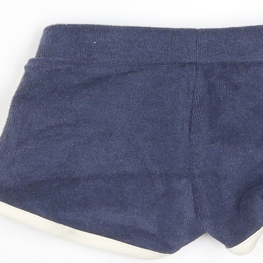 Marks and Spencer Boys Blue Cotton Cropped Trousers Size 0-3 Months Drawstring - Harry Potter, 1 month, Inside Leg 2in