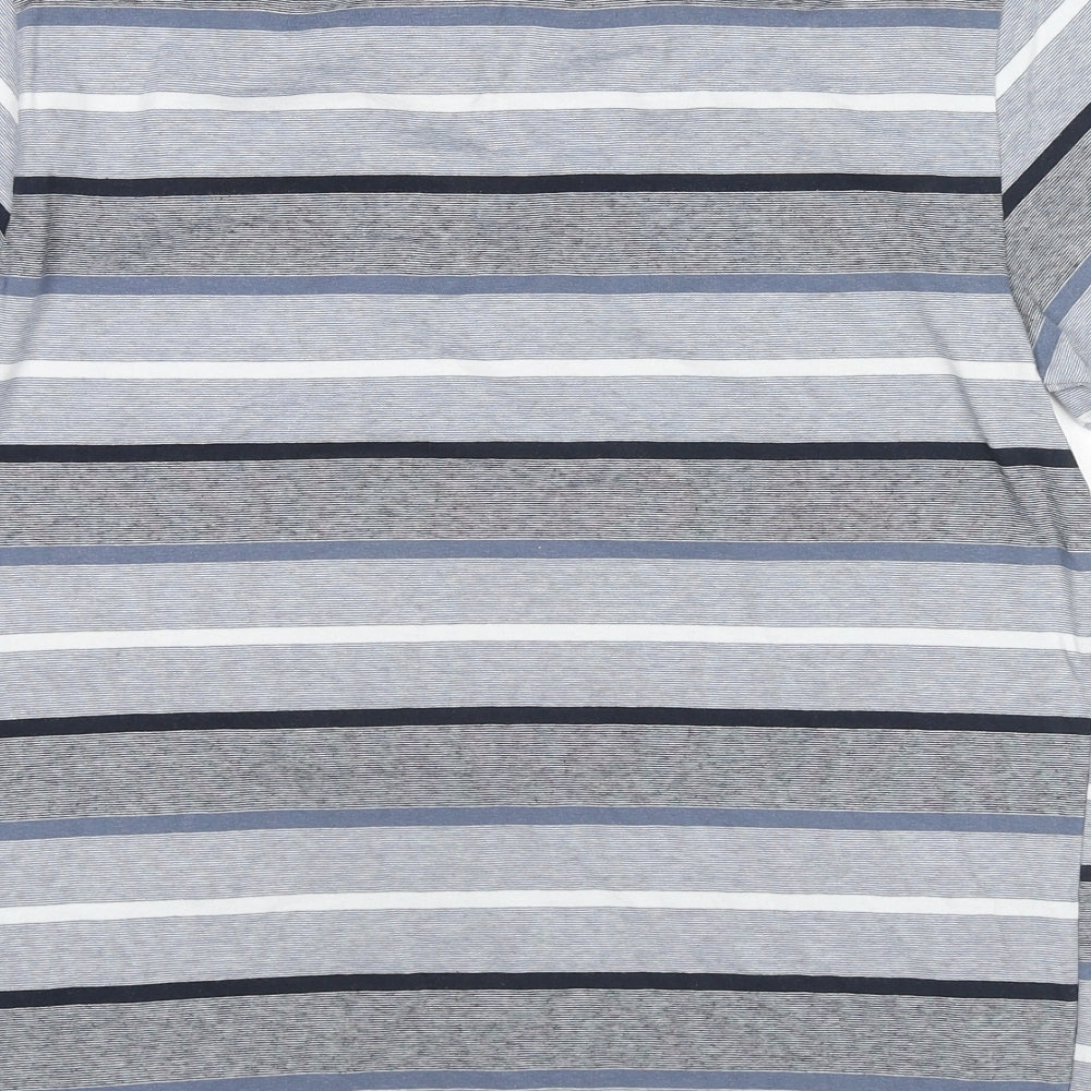 Original Penguin Mens Blue Striped Cotton Polo Size M Collared Pullover
