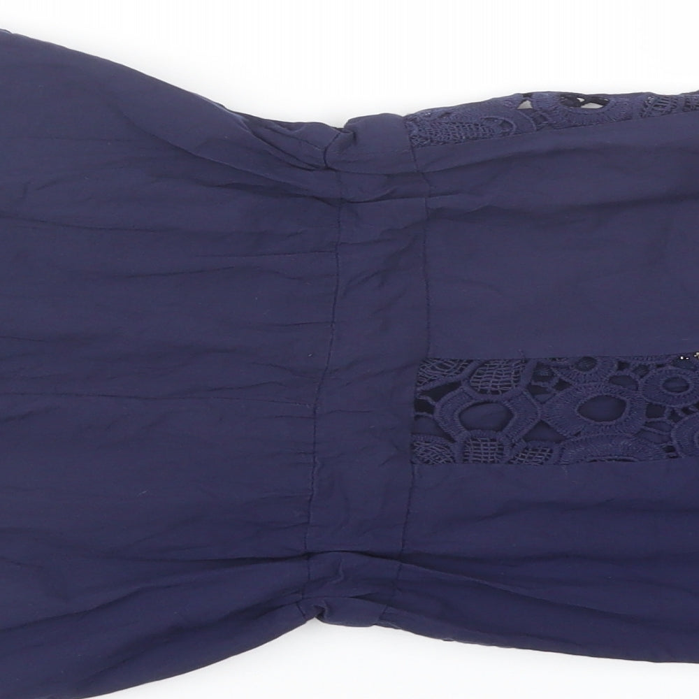 Chicalook Girls Black Cotton Playsuit One-Piece Size 14 Years Zip