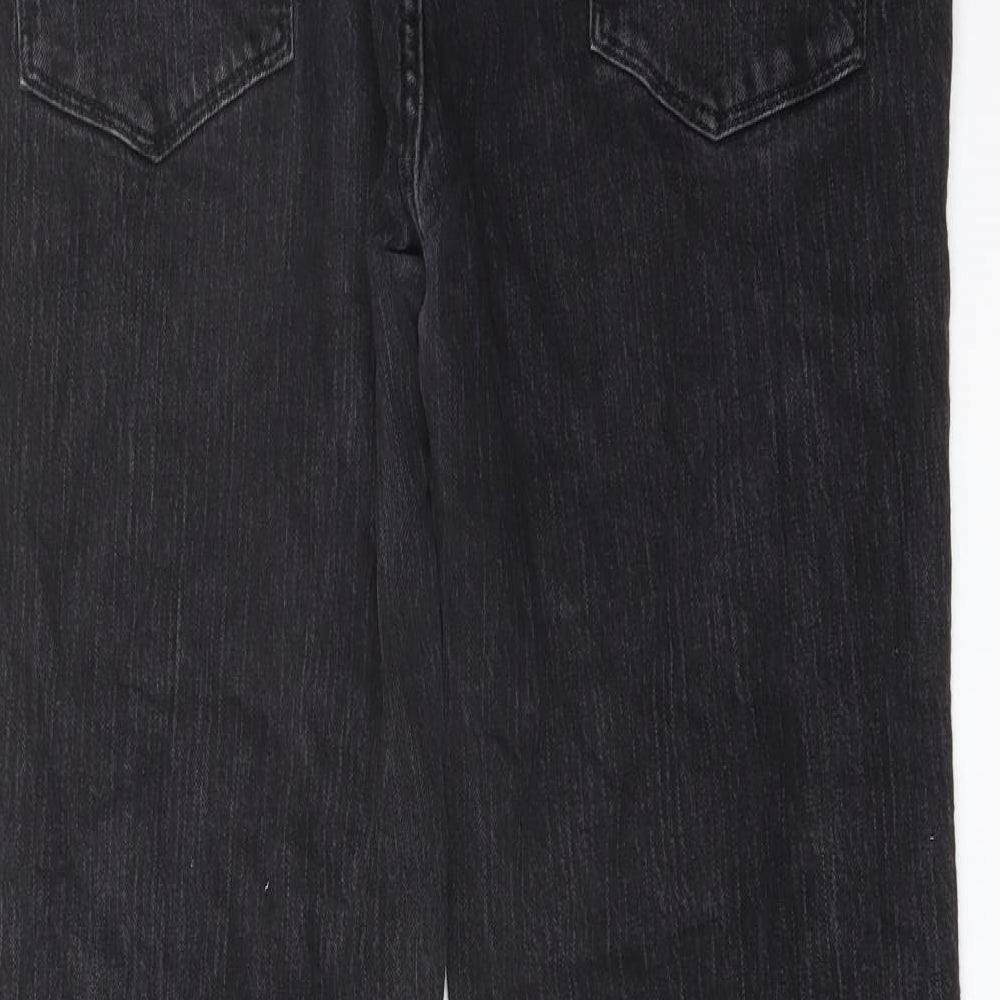 NEXT Womens Grey Cotton Bootcut Jeans Size 16 L32 in Regular Button