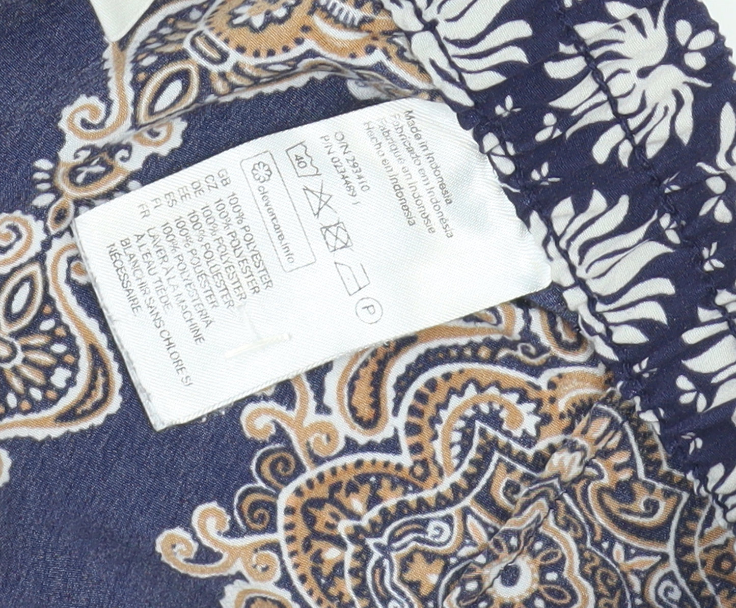 H&M Women’s Blue Paisley Culotte Shorts, Size 8