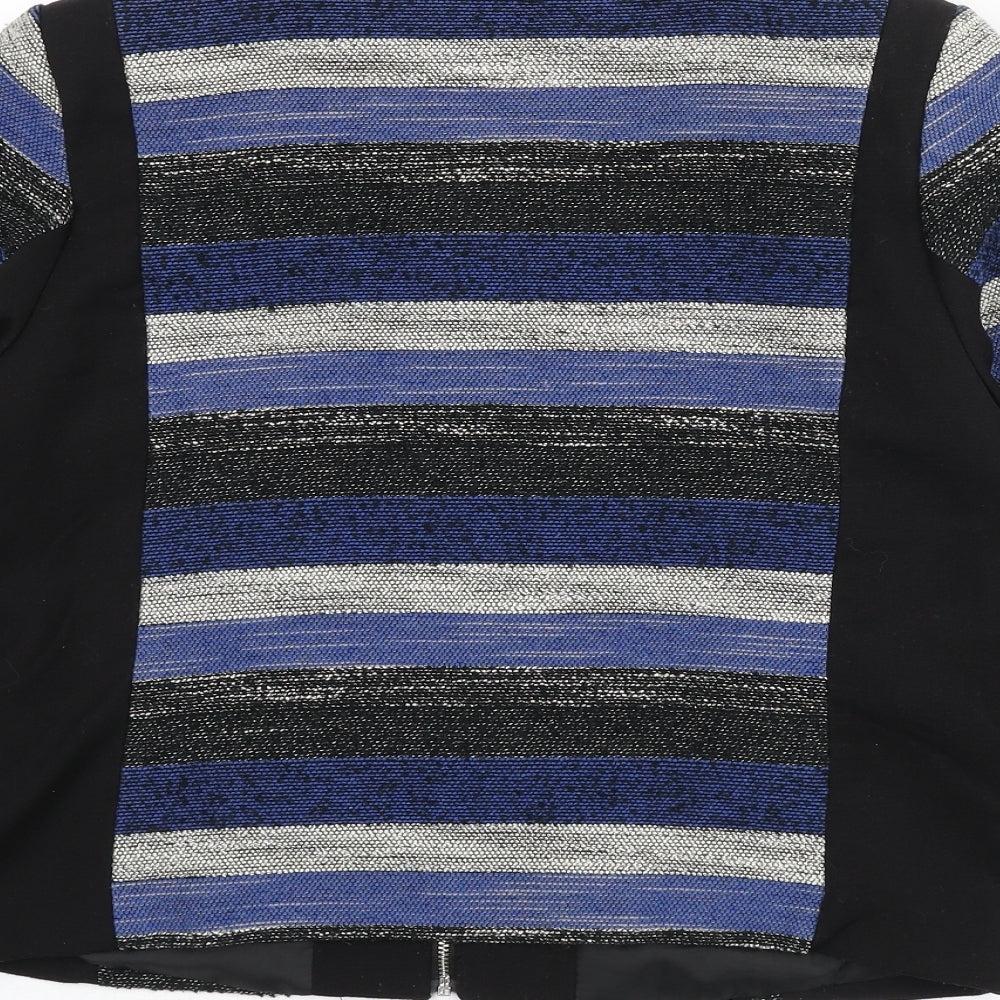 H&M Womens Multicoloured Striped Jacket Size 16 Zip