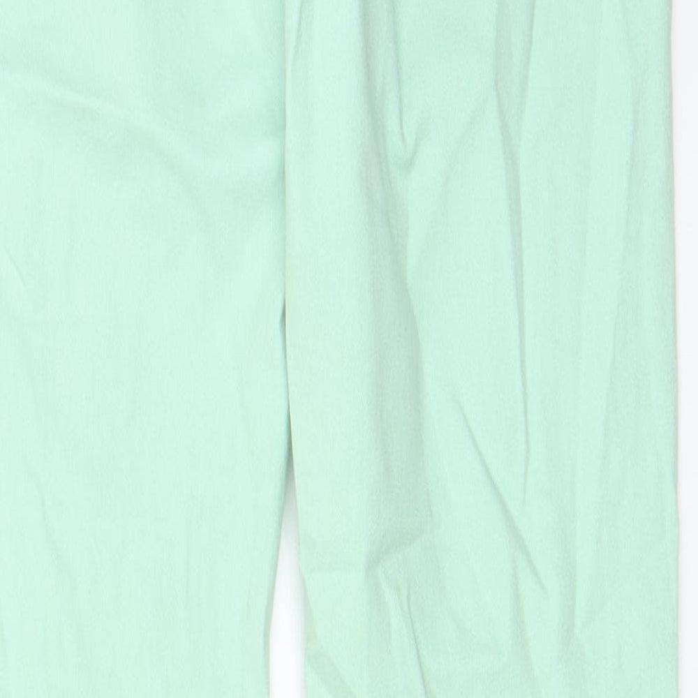 YesYes Womens Green Cotton Skinny Jeans Size 12 L31 in Regular Zip - Pockets