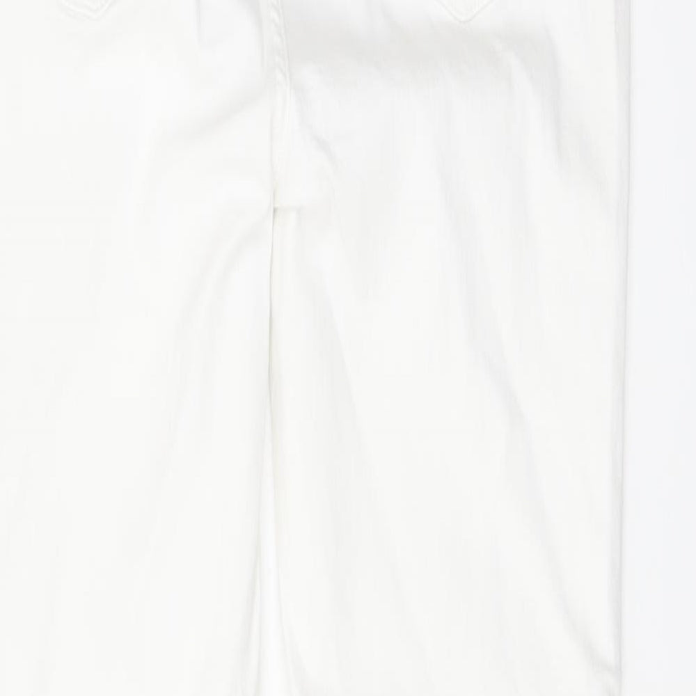 Marks and Spencer Womens White Cotton Skinny Jeans Size 10 L28 in Regular Button