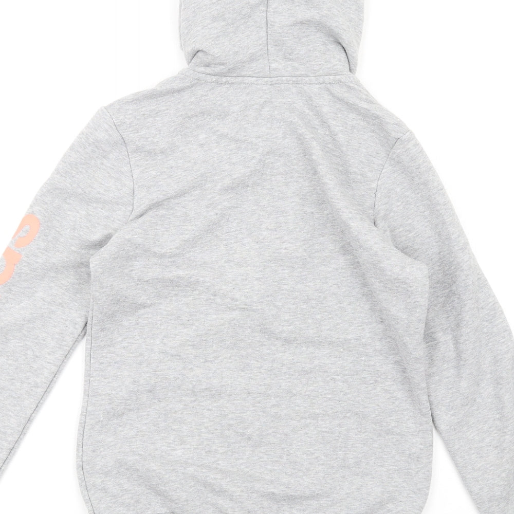 adidas Girls Grey Cotton Full Zip Hoodie Size 12-13 Years Zip