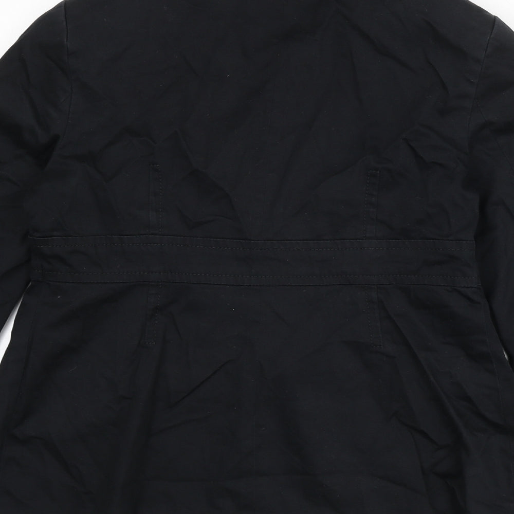 Marks and Spencer Womens Black Overcoat Coat Size 12 Button