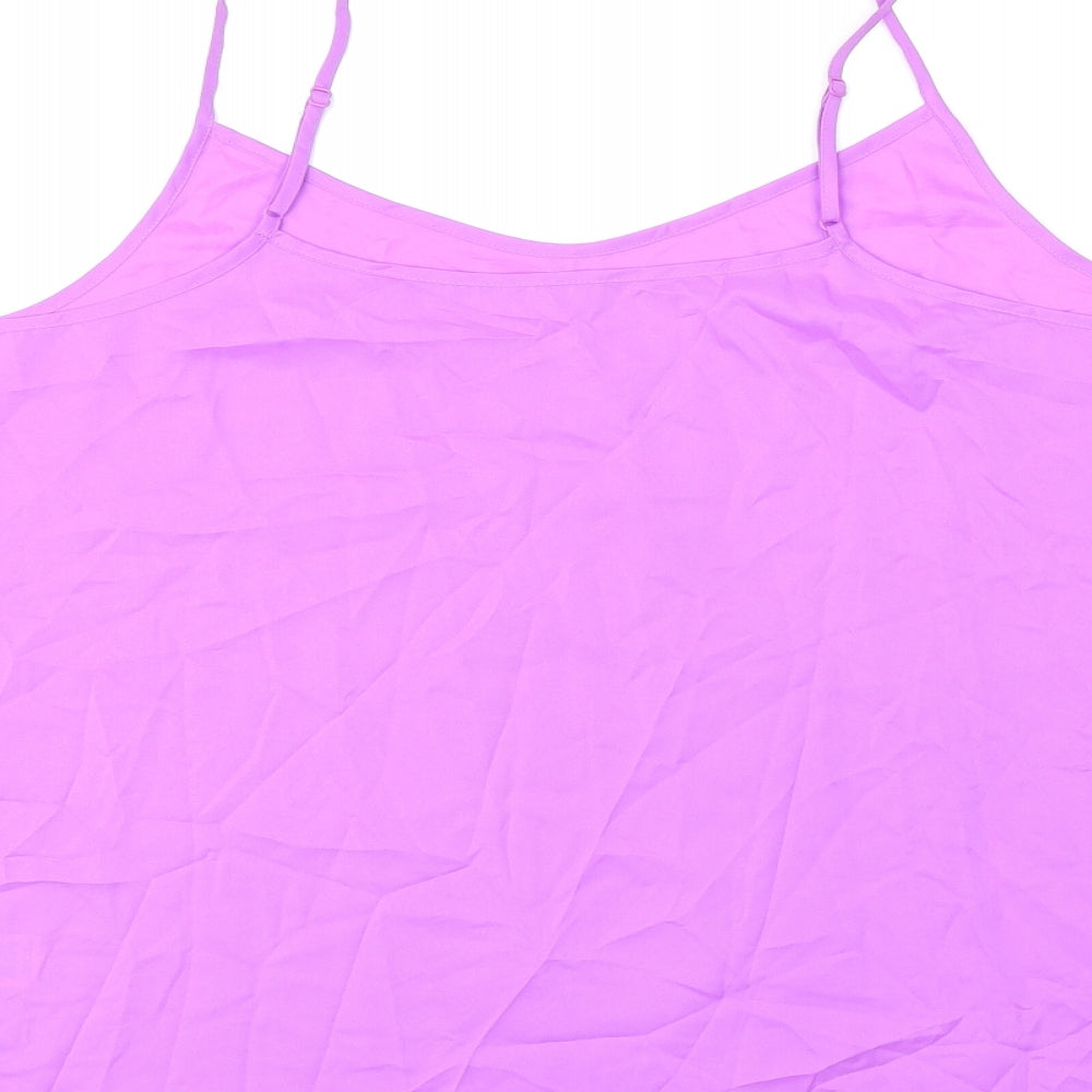 Marks and Spencer Womens Purple Polyester Camisole T-Shirt Size 14 Scoop Neck