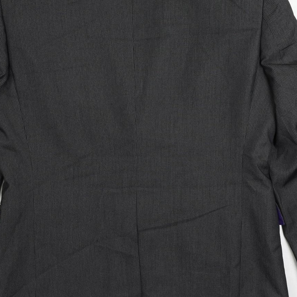 Marks and Spencer Mens Grey Striped Polyester Jacket Suit Jacket Size 36 Regular